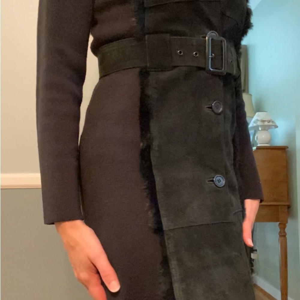 Vintage Suede/sweater knit 3/4 length jacket